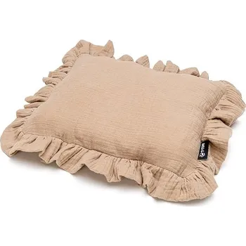 Polštář T-TOMI Mušelínový polštářek s volánkem Beige