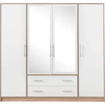 Šatní skříň SMART sb | šatní skříň SRL1 + zrcadlo | 200 cm | sonoma/bílá