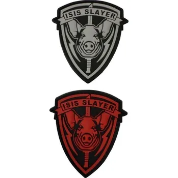 Nášivka PVC nášivka ISIS SLAYER, Pig červená