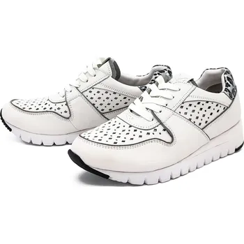 Dámské tenisky Dámské kožené tenisky 9/9-23502/24 CAPRICE bílé Barva: white/leo, Velikost: 39