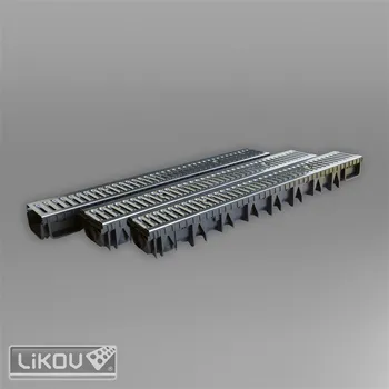 Odvodňovací žlab LIKOV Likodrain® set mříž + žlab WDR-SET 3-ZN pozink ocel š.130mm,výška 75mm, komplet 3ks