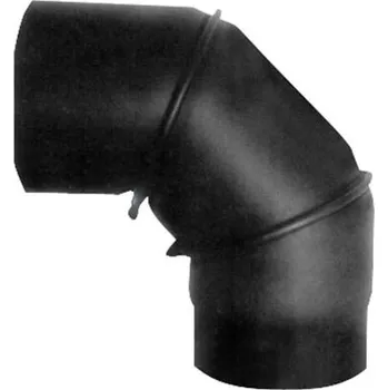 Kouřovod Koleno kouřové otočné 130 mm/90°, silnostěnné 1,5 mm, černé MA654429