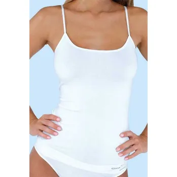 Dámská bambusová košilka na úzká ramínka prodloužená Gina 16 bílá Barva: Bílá, Velikost: M/L