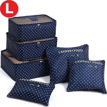 Cestovní taška Cestovní organizér velikost L s potiskem Barva: námořnická modrá s puntíky