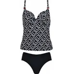 Dámské dvojdílné plavky tankiny Naturana 77053 černá Barva: černá, Velikost: 75D