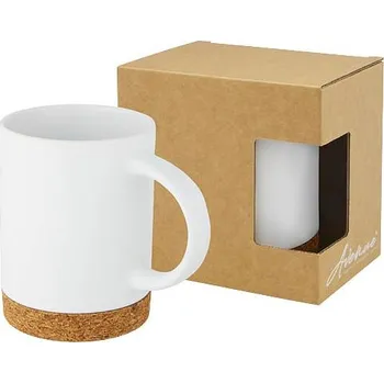 Keramický hrnek o objemu 425&nbsp;ml s korkovou spodní částí Neiva, bílá