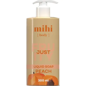 Mýdlo Mihi Just Fruity. Tekuté mýdlo Peach (*Dávkovač s pumpičkou se prodává samostatně) 300ml 020612