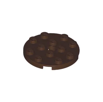 Hračka 60474 Dark Brown Plate, Round 4 x 4 with Hole (Tmavě hnědá deska, kulatá 4 x 4 s otvorem)