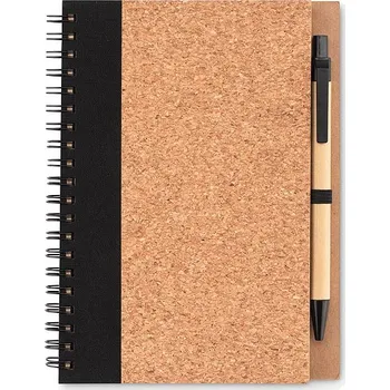 Zápisník SONORA PLUSCORK - Zápisník a propiska, korek , černá