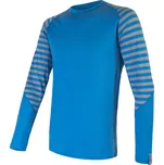 SENSOR MERINO ACTIVE pánské triko dl.rukáv modrá/šedá pruhy Velikost: XXL