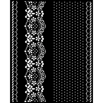 Stamperia Plastová šablona 20x25cm Bordury a krajka