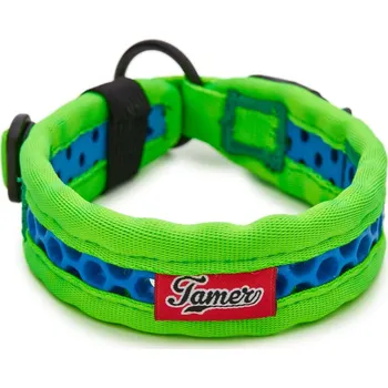 Obojek pro psa Tamer Perforovaný obojek SOFTY | zeleno - modrý Šířka: 2,8 cm, Obvod krku: 35 - 41 cm