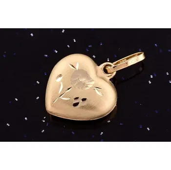 Přívěsek Zlatý přívěsek srdce P067, Au 585/1000 14kt,0,45g (14kt,váha 0,45g)