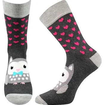 Dámské ponožky Boma Ponožky Xantipa 56 sovička šedé Barva: šedá, Velikost: 23-25
