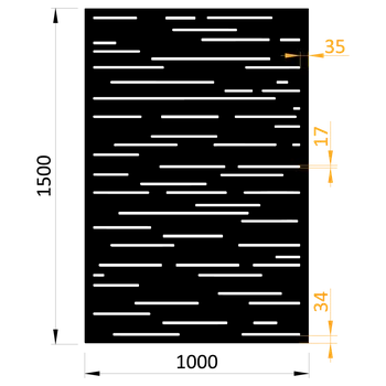 Příslušenství pro plot dizajnová kovová výplň, laserom vypálený vzor 8311, rozmer 1000x1500x2,0mm, bez povrchovej úpravy, perforácia 15%