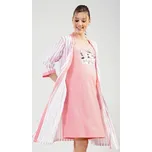 Vienetta Secret Dámský župan s mateřskou košilí Lucie lososová Barva: lososová, Velikost: L