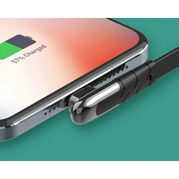 Datový kabel Synchronizační a nabíjecí kabel LDNIO - Lightning pro Apple zařízení - USB-A - 1m - lomený - černý