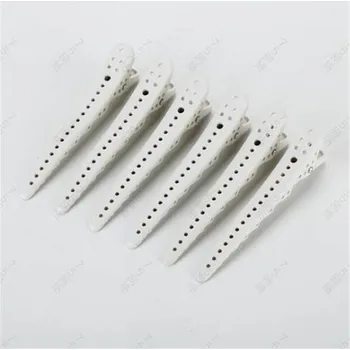 Ozdobné krokodýlí sponky do vlasů - 6 ks - Bílá