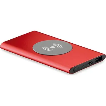 Powerbanka POWER&WIRELESS - Bezdrátová power banka , červená