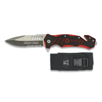 Bojový nůž Nůž K25 Tactical Black-Red / 8.8cm