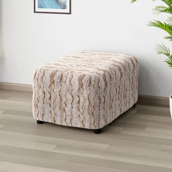 Napínací potah decoDoma napínací potah bielastický OCEANO NOVÉ béžové taburet (40 x 40 x 40 cm)