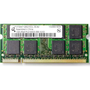 Paměť RAM do NB Qimonda HYS64T128021EDL-3S-B2 1GB 667MHz DDR2 (1GB | 667MHz | CL5)