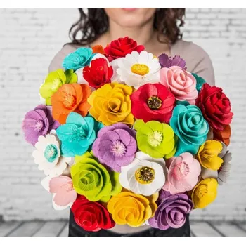 umělá květina Dřevěná vonící kytice mix barev