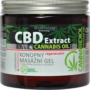 Masážní přípravek Vivaco CBD Extract masážní gel s konopným olejem 650 ml