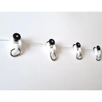 kladka LURECOM SMART CURTAIN PST CT-RSL tažná kladka s lankem - nosná kolečková kladka pro uchycení zvlněných závěsu pro chytré elektrické garnýže