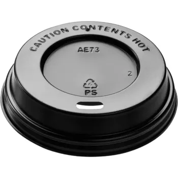 Jednorázové nádobí Gastro obaly Víčko PS černé ke kelímku na kávu 4oz (min. počet 1000ks)