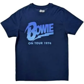 Pánské oblečení Merch David Bowie: David Bowie Unisex T-shirt: On Tour 1974 (medium) M