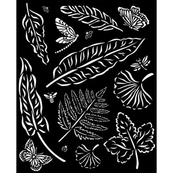 Stamperia Plastová šablona 20x25cm Listy a kapradí