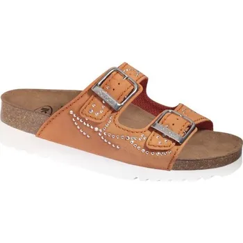 Dámské pantofle Scholl MALAREN oranžové dámské zdravotní pantofle s Bioprint® stélkou