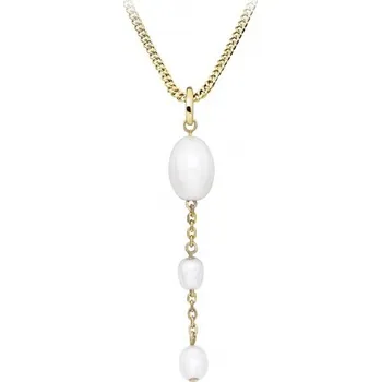 Módní doplněk Silver Cat Něžný pozlacený náhrdelník s pravými perlami SC513 (řetízek, přívěsek) + 2 měsíce na vrácení zboží