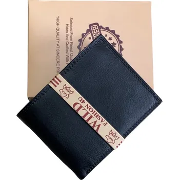 Peněženka Pánská kožená peněženka s přezkou Wild Fashion4u černá