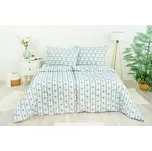 Ložní povlečení bavlněné Stanex Retro modré (LS249), 140 x 220 + 90 x 70, Knoflíkové