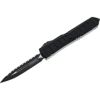 Pracovní nůž Microtech Ultratech D/E, vystřelovací nůž s klipem, černá čepel, zoubkovaný 122II-3TS