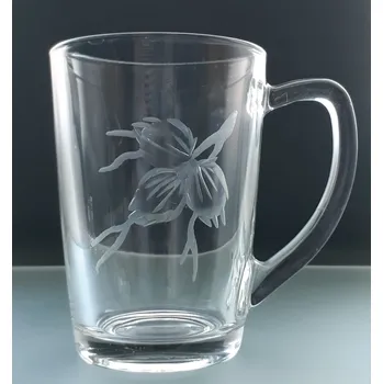 hrneček na čaj 1 ks s rytinou lískový oříšek - ručně ryté (broušené), dárková krabička