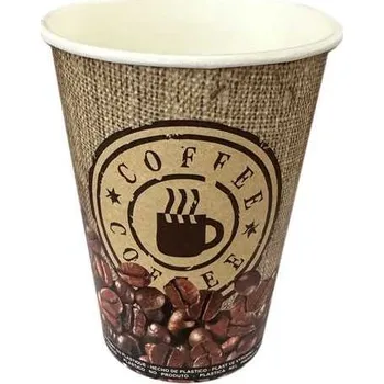 Jednorázové nádobí kelímek papírový 300 ml - tisk coffee (50 ks/balení)