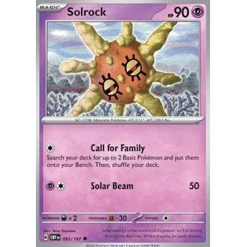 Volný čas Pokémon OBF 093/197 Solrock - Obsidian Flames Stav: Near Mint, Verze: NORMAL