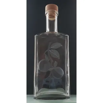 Sklenice lahev na kalvádos 0,5l - ručně ryté (broušené), dárková krabička