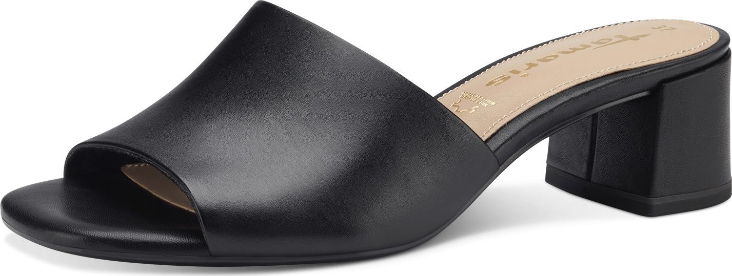 Tamaris Kožené šľapky Na Podpätku Navy Suede 1-27204-42 - Tamaris