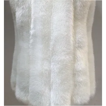 Dámská parka Kožich / kožešinová bunda s límečkem a dlouhým rukávem Barva: Bílá, Velikost: 2XL