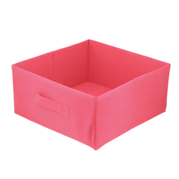 Úložný box DOMINO Úložný box textilní LAVITA temně růžový 31x31x15