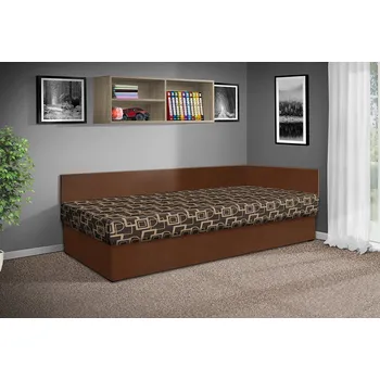 Postel Nabytekmorava Levná válenda Alena čalounění-barva: hnědá, čela k válendě: s čely 80x200 cm