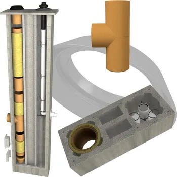 Komín CS komín Plast dvouprůduch s vent. šachtou Optimal 160/80 mm 90° - 4,0 m