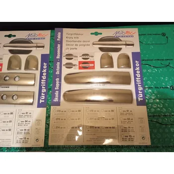 Auto-moto Nerezové kryty klik&nbsp;plné Škoda Fabia I, Fabia II, Octavia I, Octavia II,Superb I sada 4 ks + 4 koncovky&nbsp;(bez otvoru pro zámek) Milotec 1730100