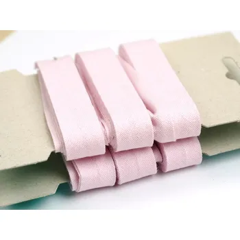 Nit Snový svět Šikmý bavlněný proužek 14mm - balení 5 m - světle růžová