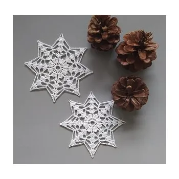 Vánoční ozdoba Háčkovaná vánoční ozdoba - hvězdička 10 cm bílá