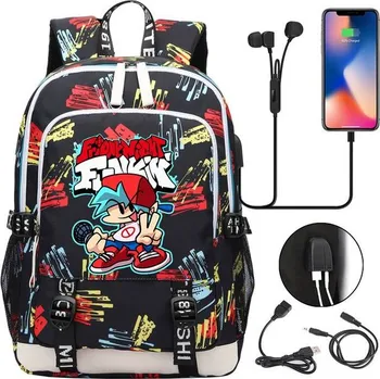 Městský batoh Multifunkční batoh pro studenty s USB nabíjením - 013